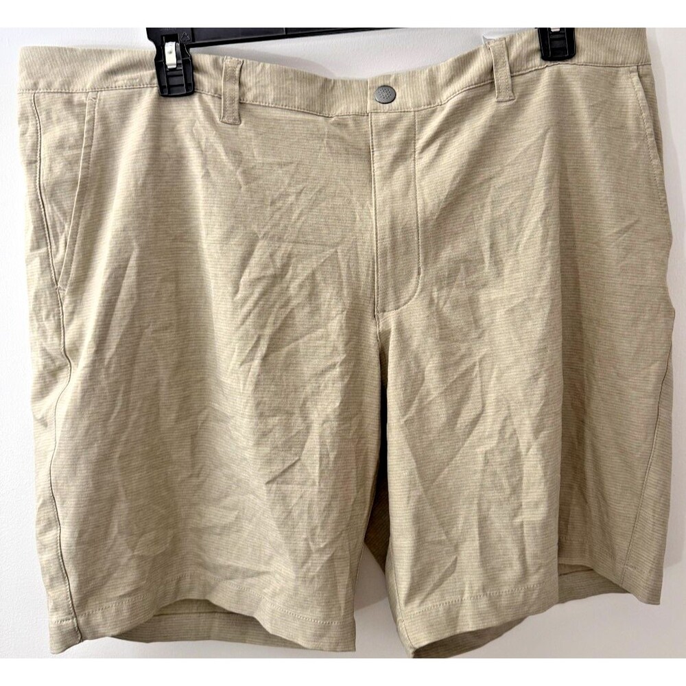 Men's Chinos Shorts New Big and Tall 42 waist Flat Front Tan Lightweight